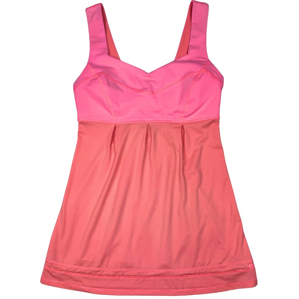 Lululemon Tank Top Women Drawstring Fitness Yoga Run Sz 4 Pink/Orange Athleisure